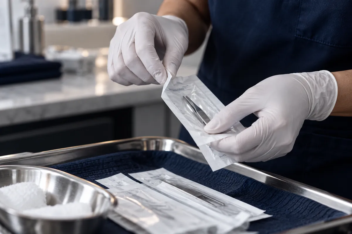 Illustrative image: Hands preparing clinical training materials