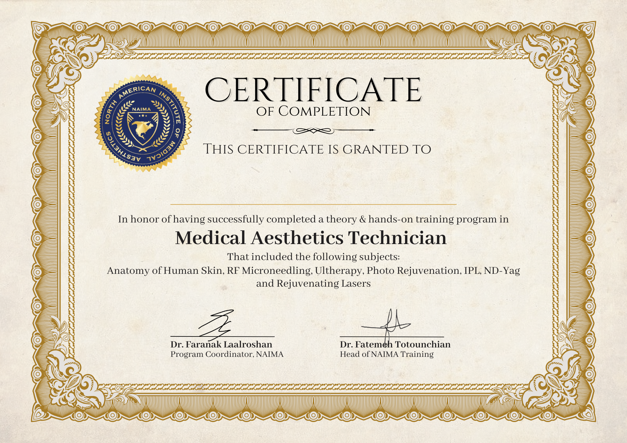 NAIMA_Medical Aesthetics Technician_Certificate_AW_23rd Oct (2)